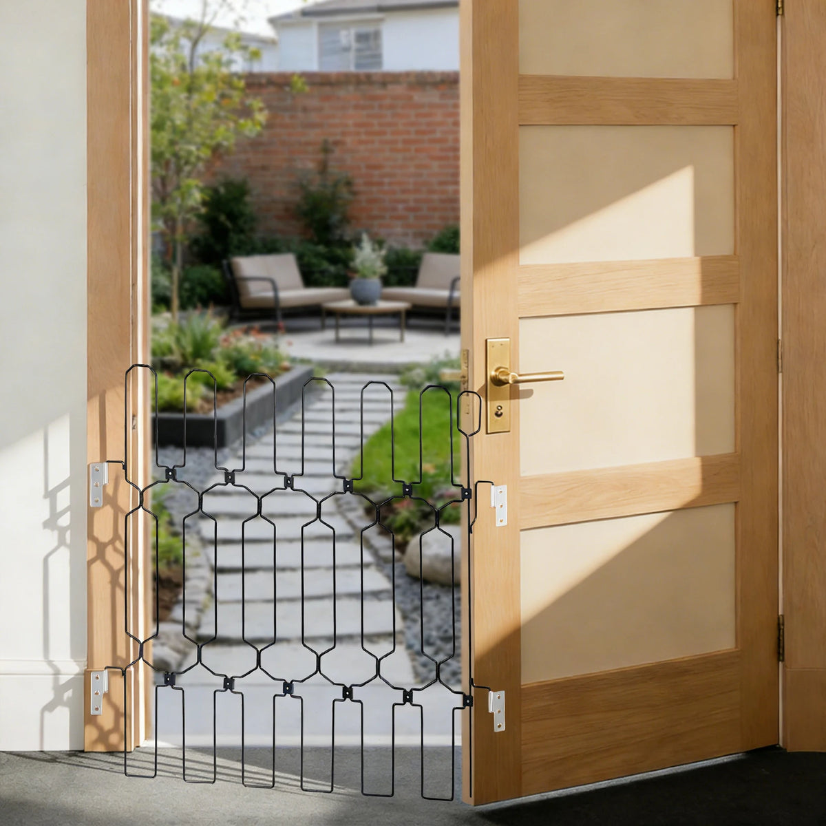 Bymaocar Metal Retractable Pet Fence Gate For Doors