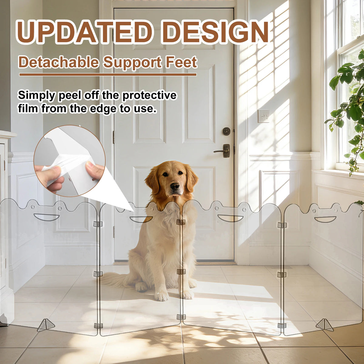 Foldable Acrylic Pet Gate For Stairs And Rooms Clear Barrier