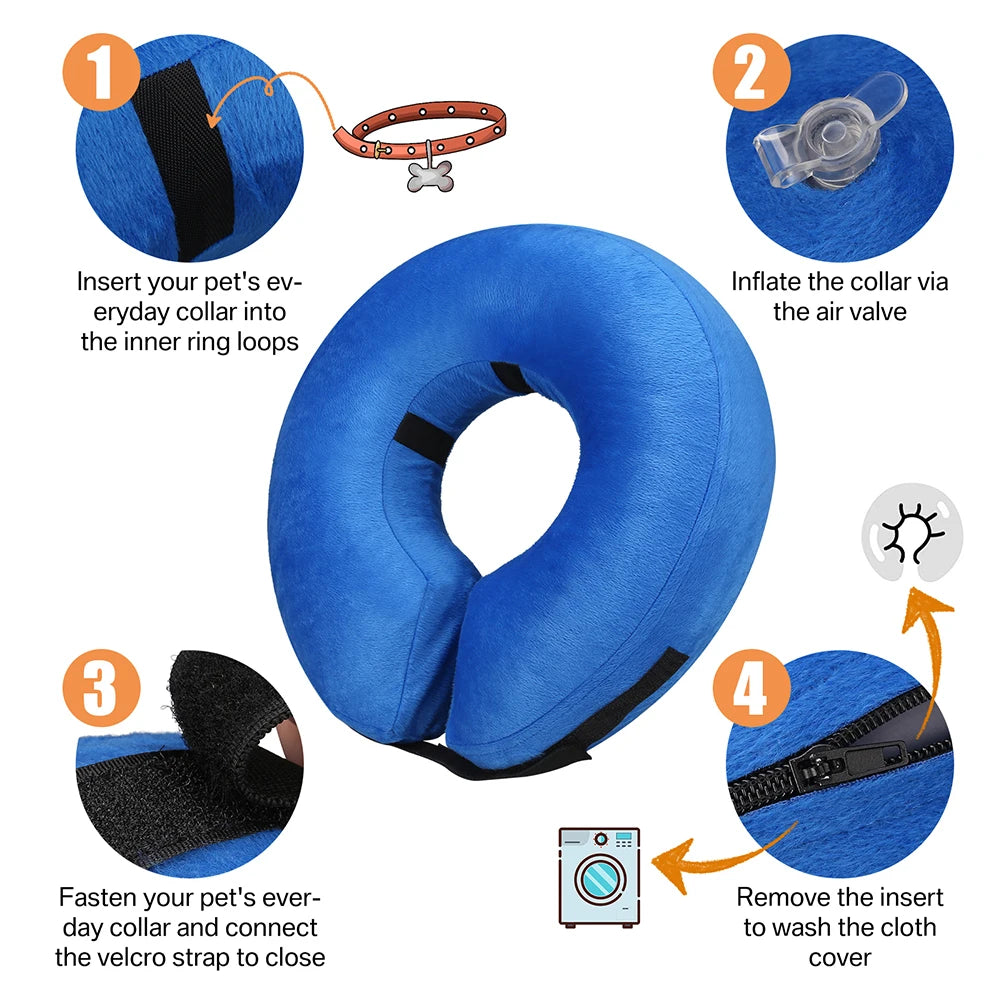Inflatable Protective Dog and Cat Post Surgery Recovery Collar