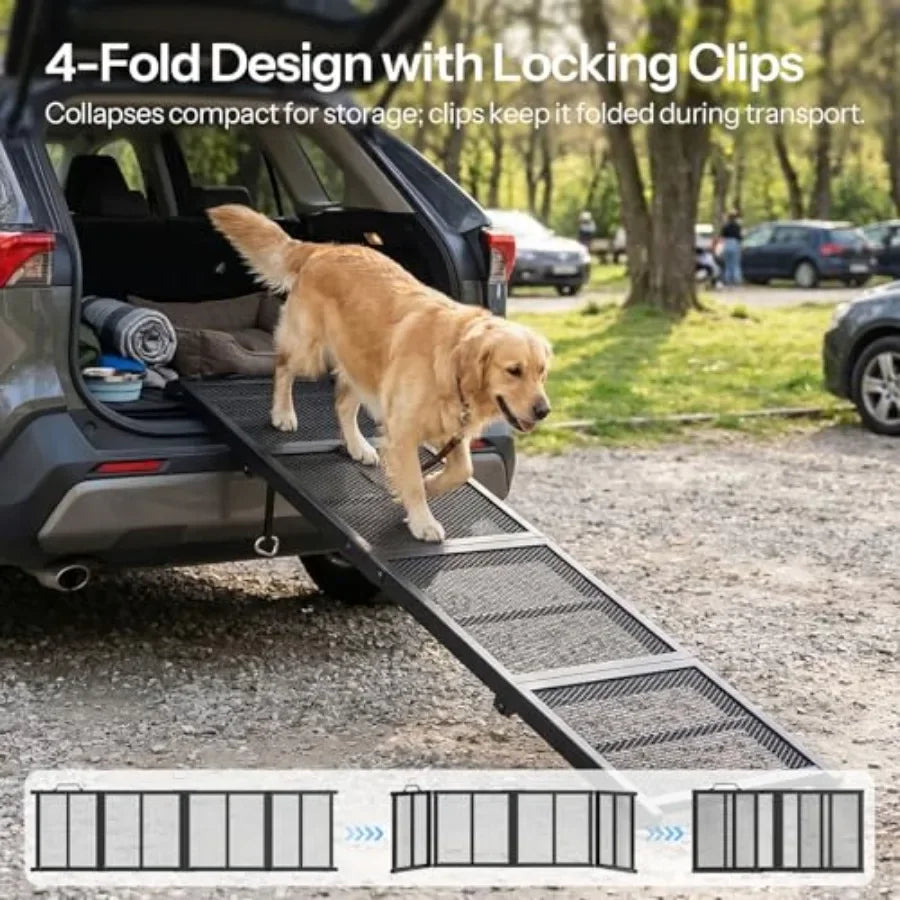 Collapsible Dog Ramp For Car SUVs Non Slip Pet Ramp