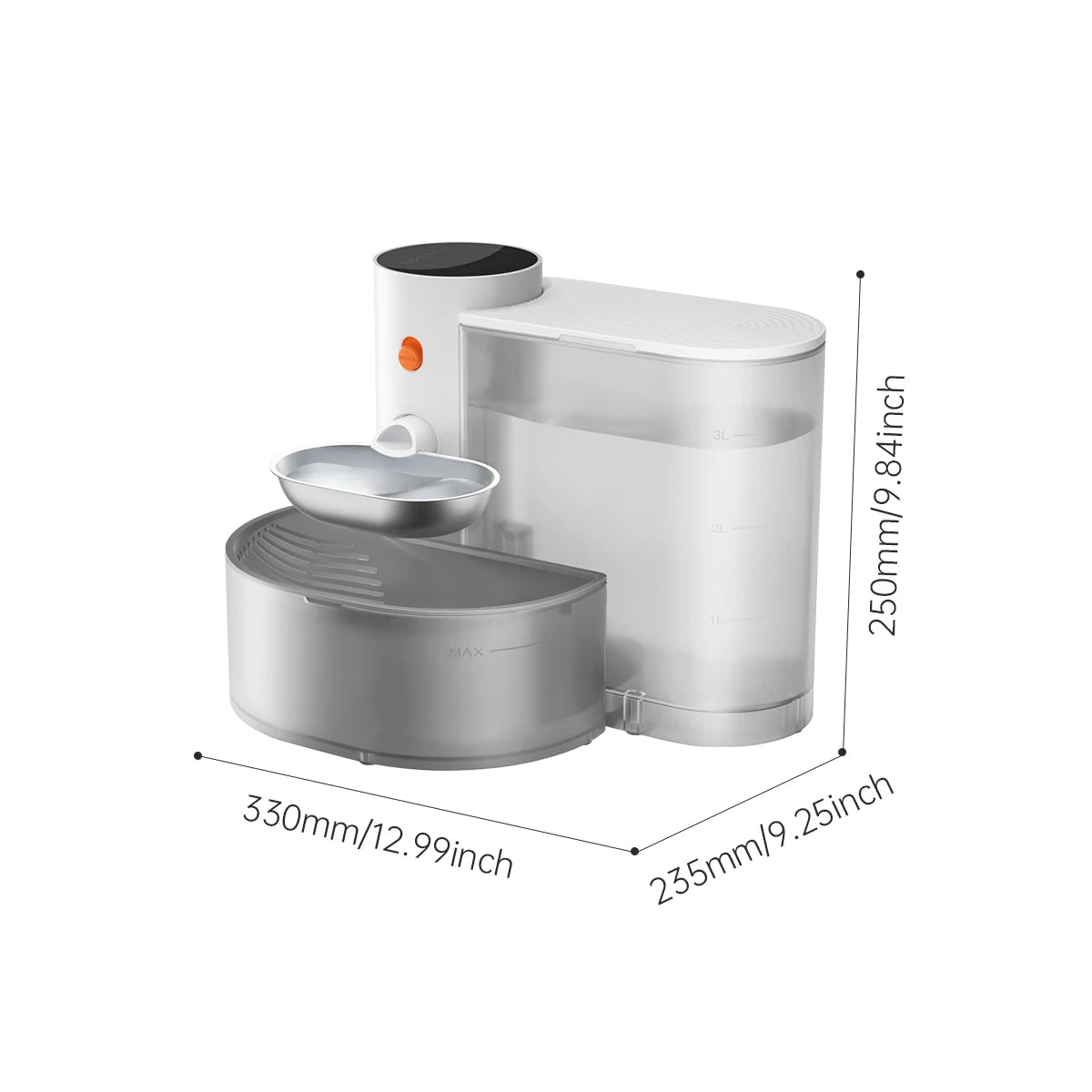 Booteely Stainless Steel Drinking Bowl With Automatic Purification