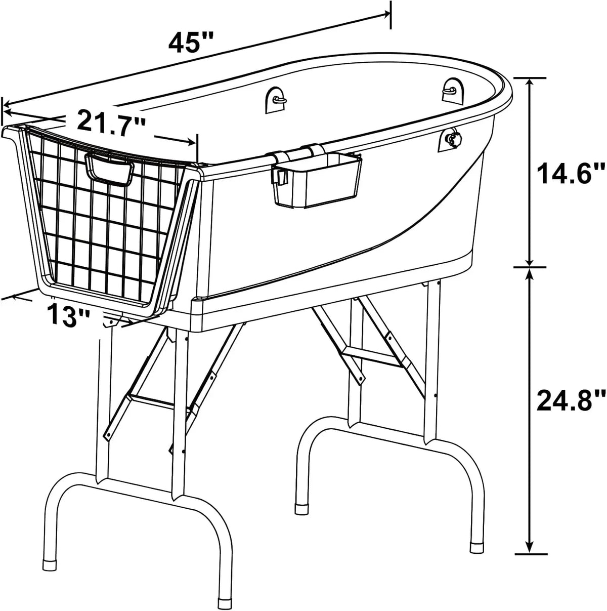 Stainless Steel Pet Grooming Bathtub Heavy Duty Dog Wash Station