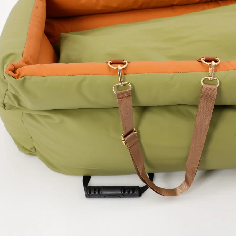 Foldable Travel Pet Car Seat Bed With Anti Slip Comfort Nest Dual Use