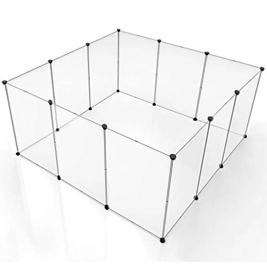 Clear Acrylic Pet Playpen For Dogs And Small Animals Indoor Portable Fence