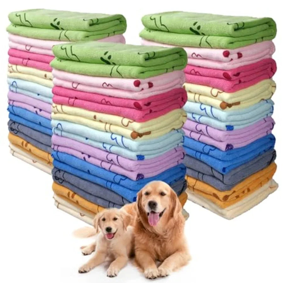 30 Pack Cotton Dog Towels Quick Dry Pet Grooming Towels