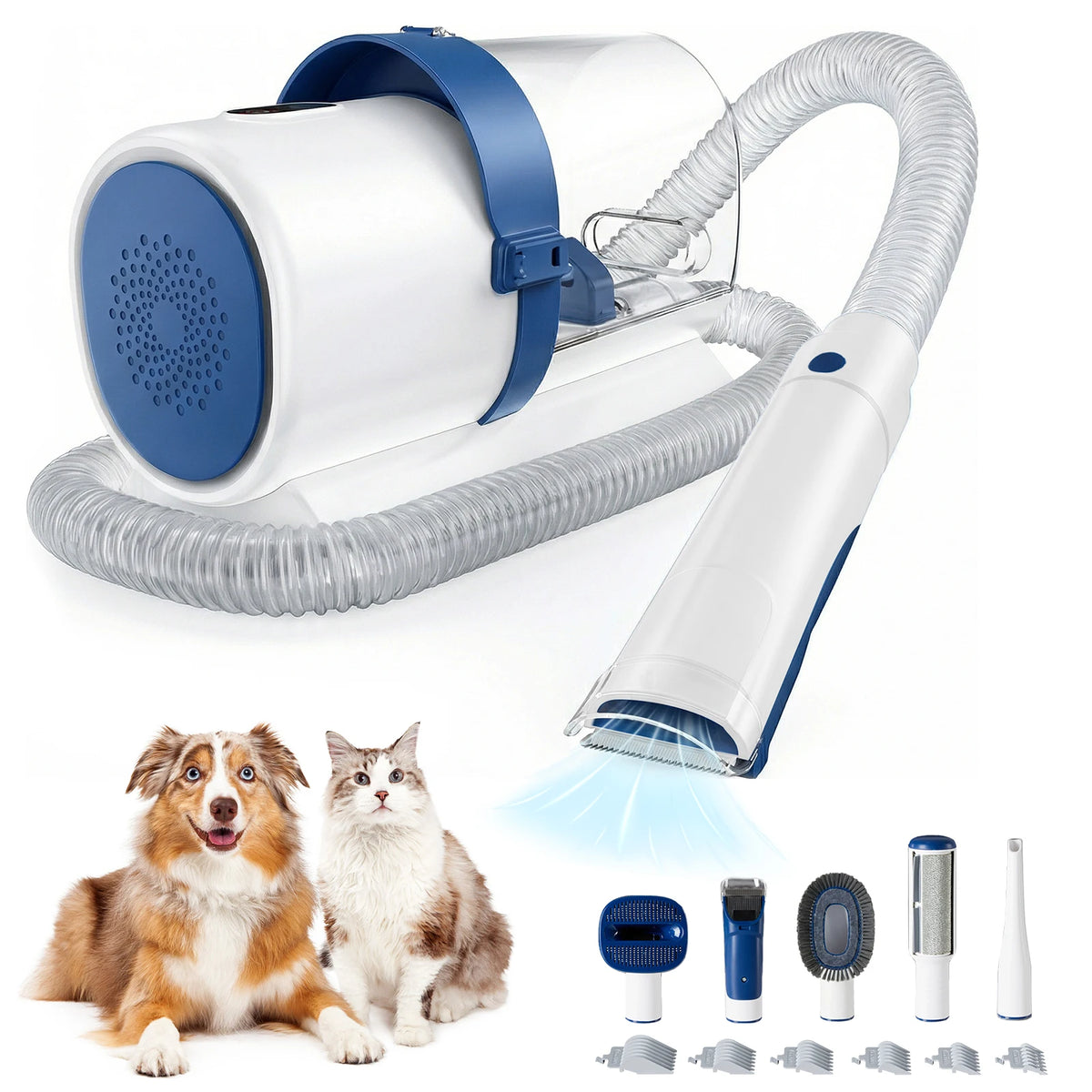 Pet Grooming Vacuum Kit Cordless Low Noise Clippers
