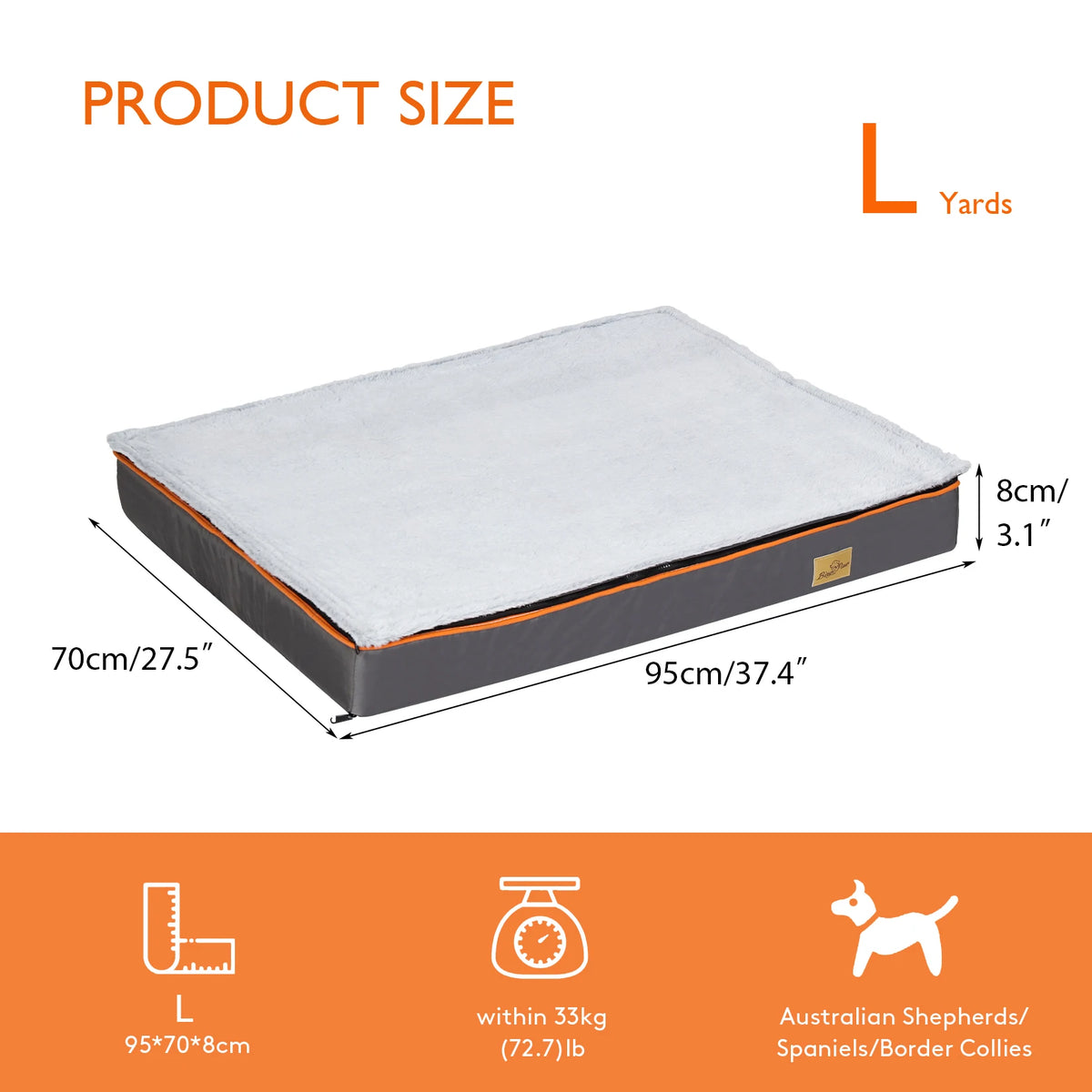 BINGOPAW Orthopedic Dog Bed With Washable Removable Cover