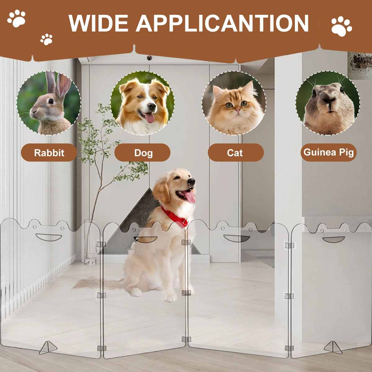 Foldable Acrylic Pet Gate For Stairs And Rooms Clear Barrier