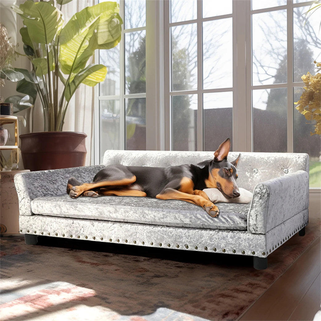 BORWART Heavy Duty Raised Pet Sofa Bed With Cushioned Lounge