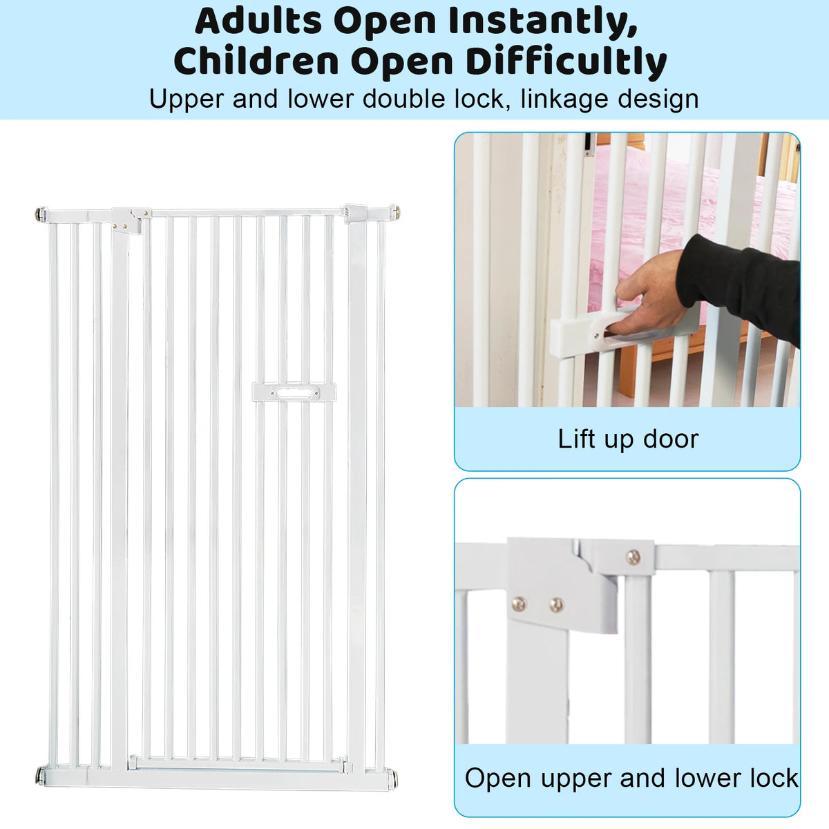Stainless Steel Pet Gate Barrier For Cats And Dogs Indoor Use