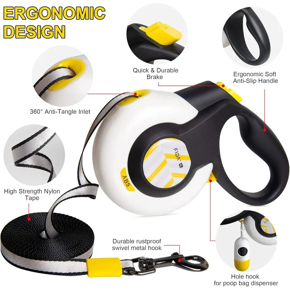 Retractable No Pull Auto Brake Dog Leash Heavy Duty For Large Breeds