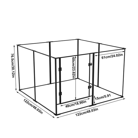 BINGOPAW 8 Panel Acrylic Dog Playpen Whelping Pen Set