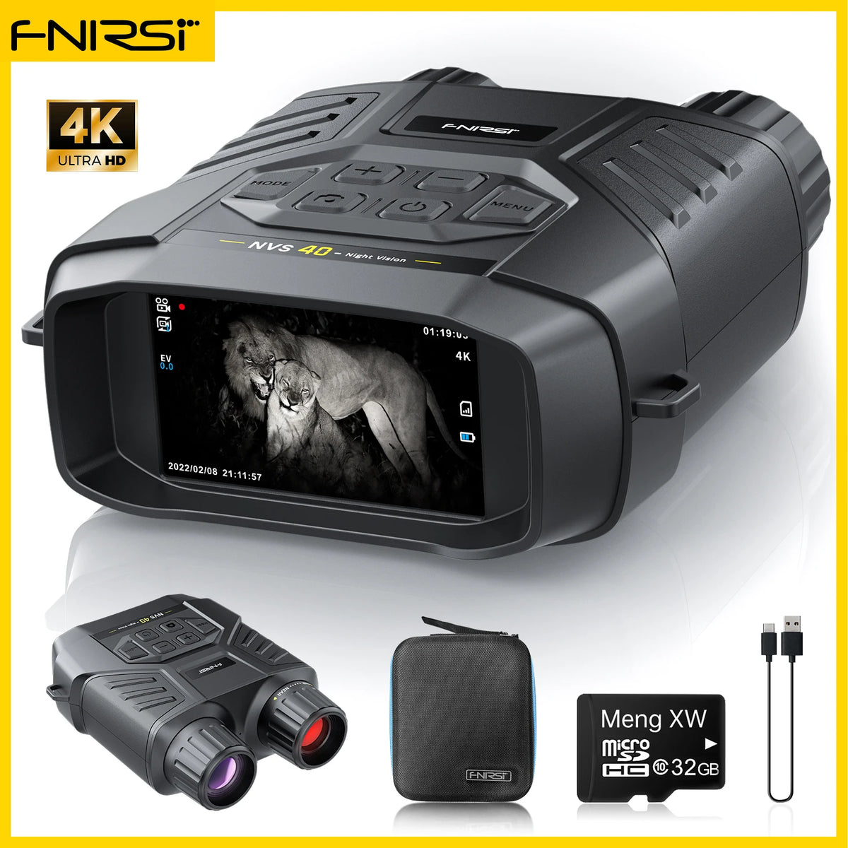 FNIRSI NVS-20 4K HD Night Vision Monocular With 6x Zoom