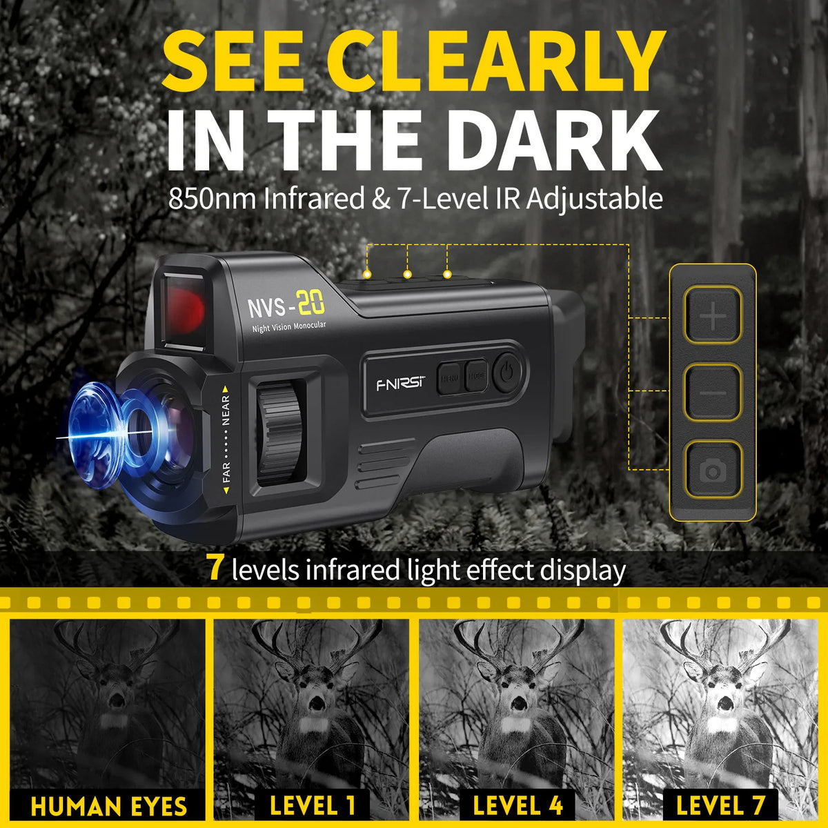 FNIRSI NVS-20 4K HD Night Vision Monocular With 6x Zoom