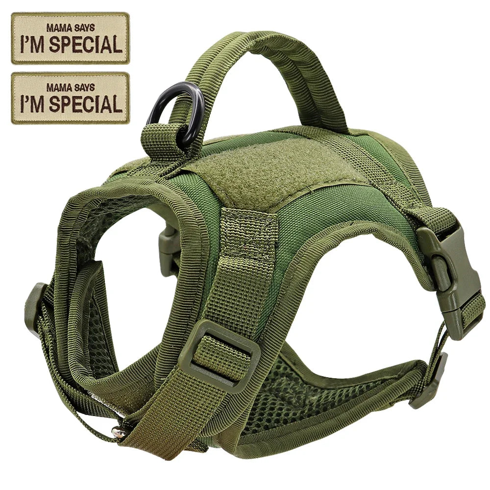Nylon Cat Harness Vest With Handle Military Tactical Design