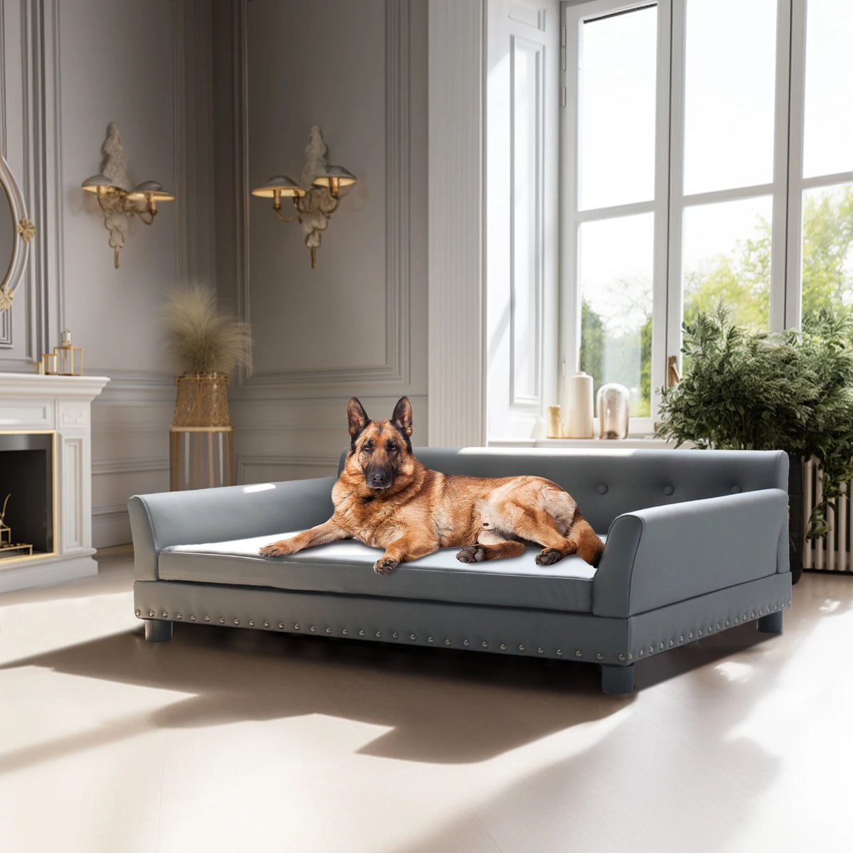 BORWART Heavy Duty Raised Pet Sofa Bed With Cushioned Lounge