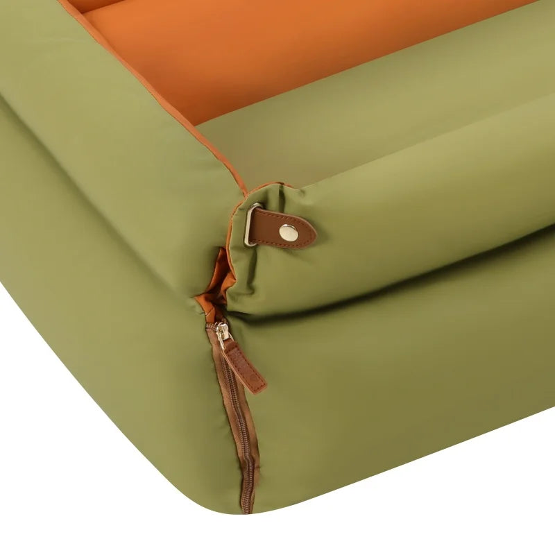 Foldable Travel Pet Car Seat Bed With Anti Slip Comfort Nest Dual Use