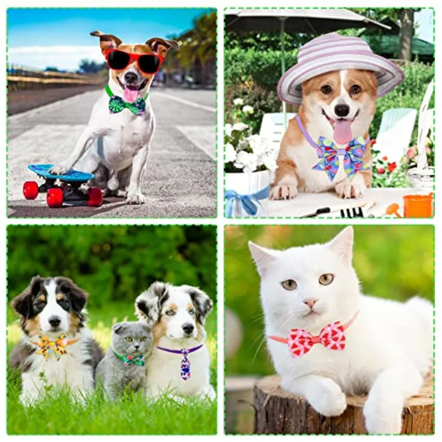 Dog Bow Tie Collars Adjustable Polyester Bulk Pack Wholesale