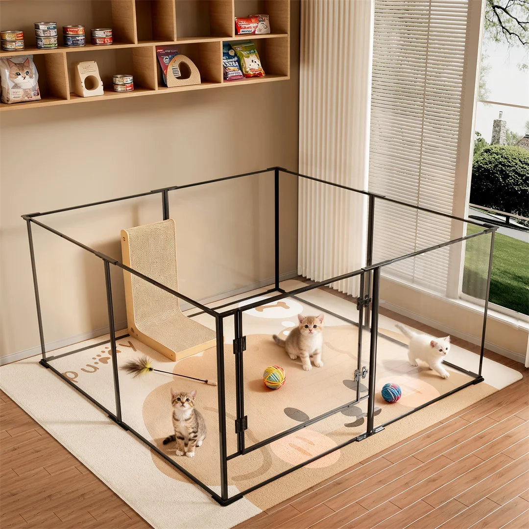 BINGOPAW 8 Panel Acrylic Dog Playpen Whelping Pen Set