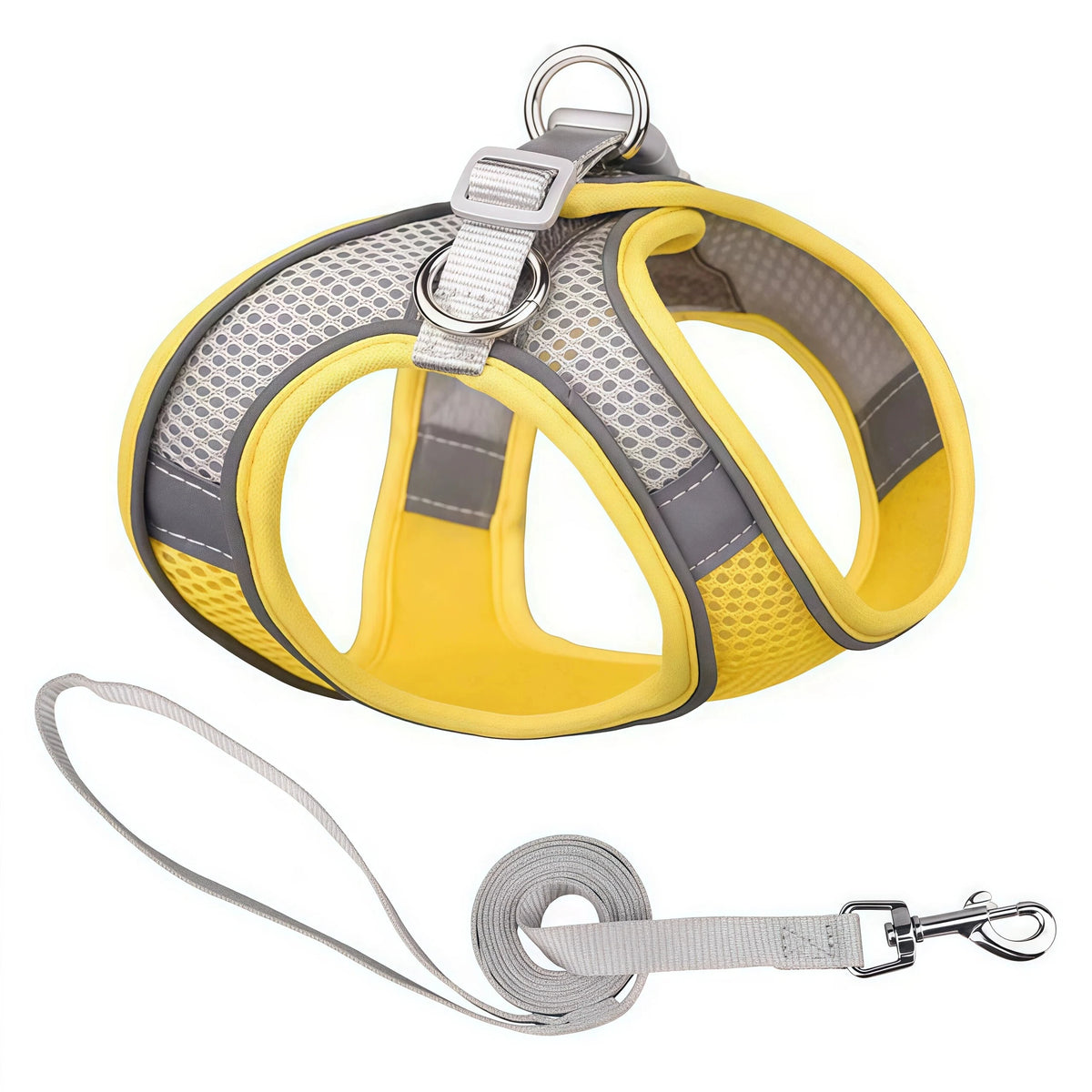 Reflective Adjustable Dog Harness And Leash Set For Outdoor Walking