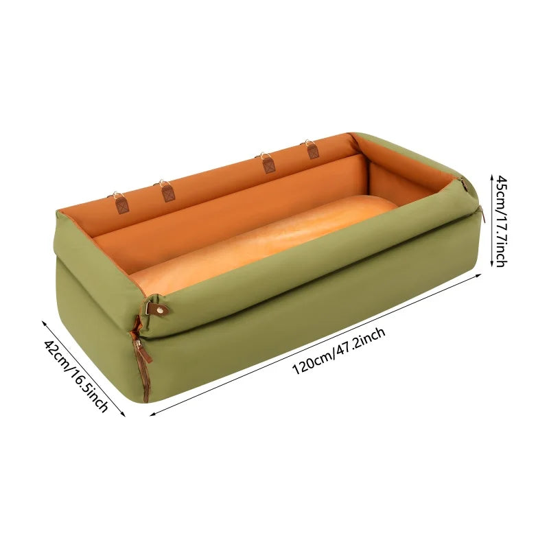 Foldable Travel Pet Car Seat Bed With Anti Slip Comfort Nest Dual Use