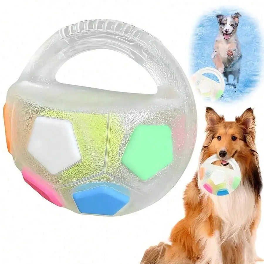 Chew Tough Soccer Ball Dog Toy TPR Squeaky Training Outdoor