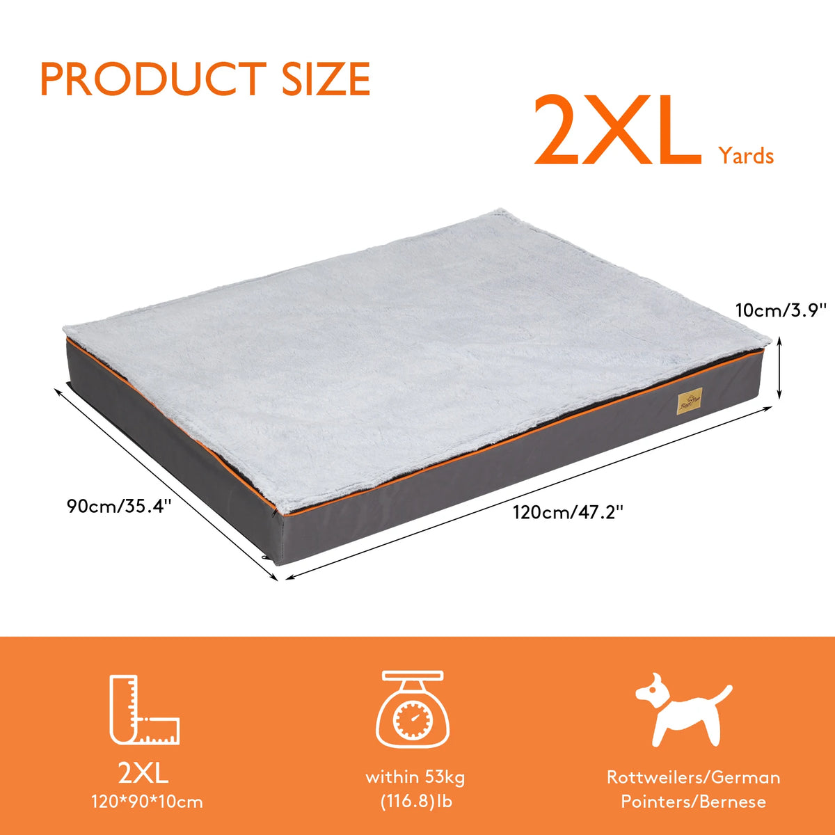 BINGOPAW Orthopedic Dog Bed With Washable Removable Cover