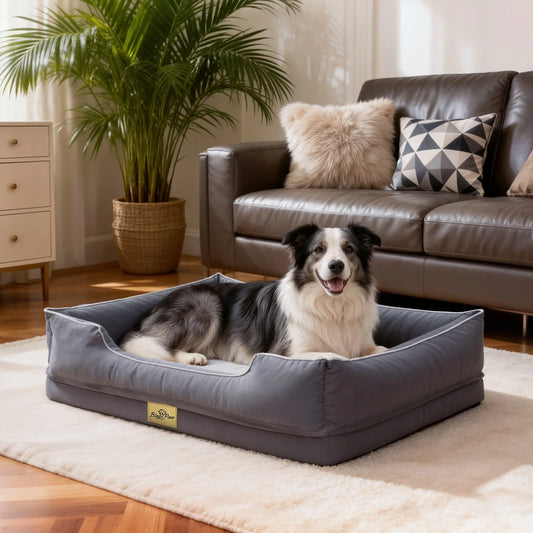 BINGOPAW Orthopedic Dog Bed With Bolster Washable Cover
