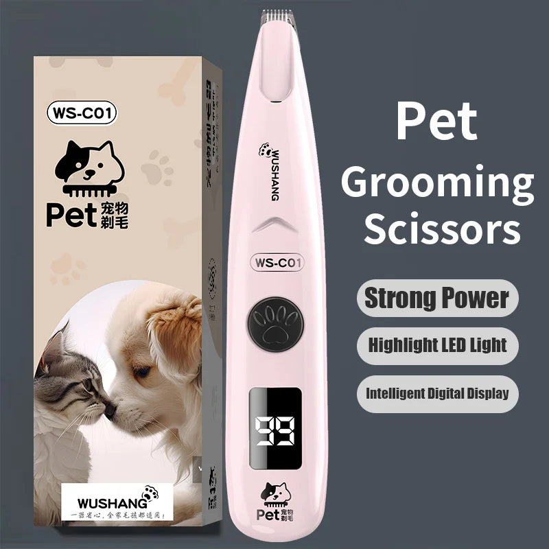 Dog Electric Groomer Trimmer With LED Light Waterproof Low Noise