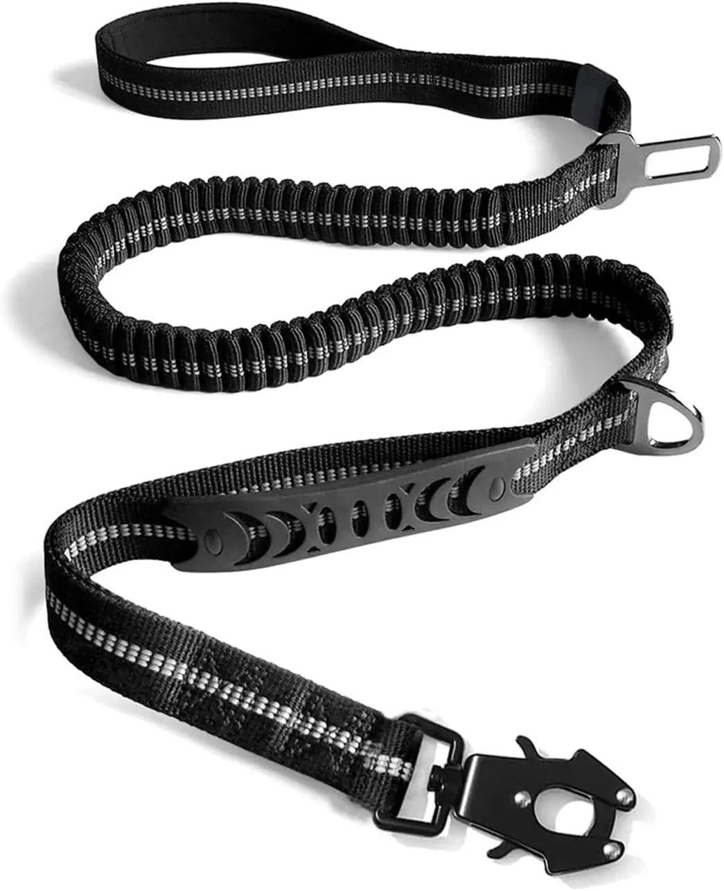 Reflective Shock Absorbing Pet Leash With Car Seatbelt No Pull