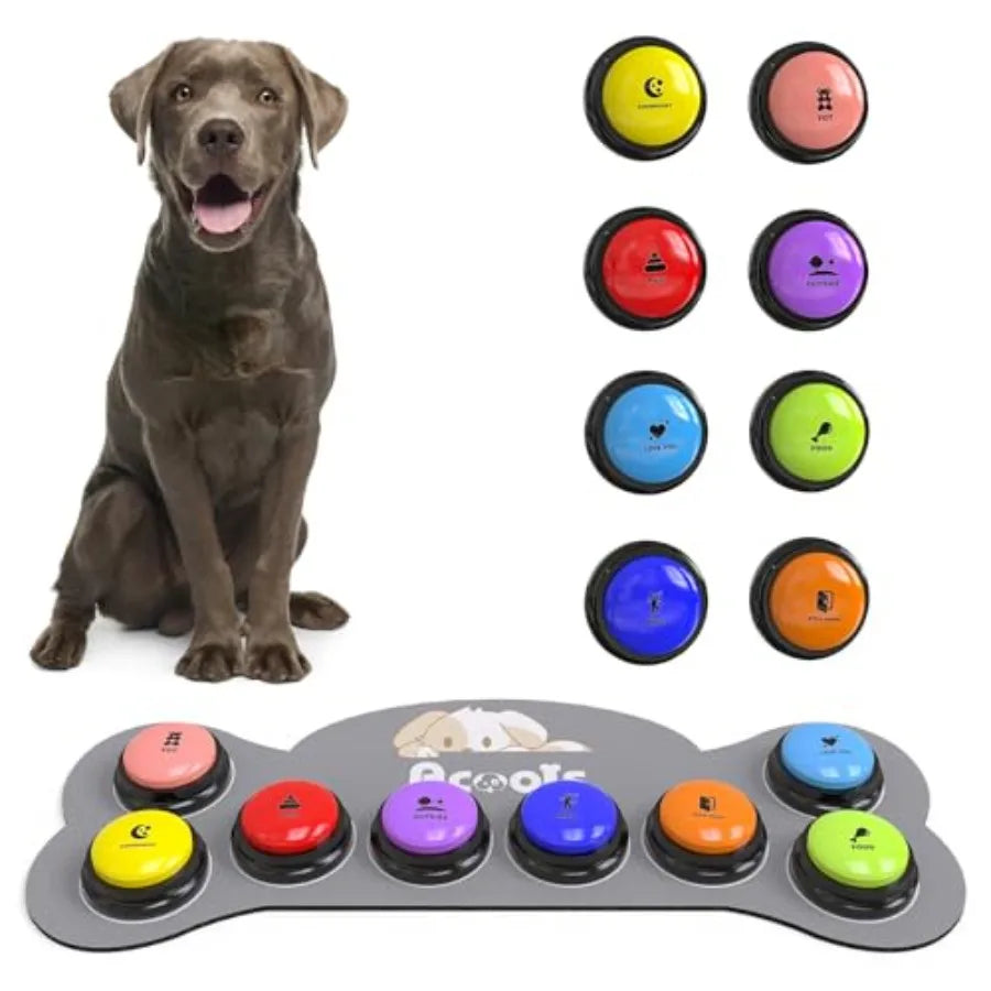 Talking Dog Buttons Kit 8 Recordable Voice Communication Set