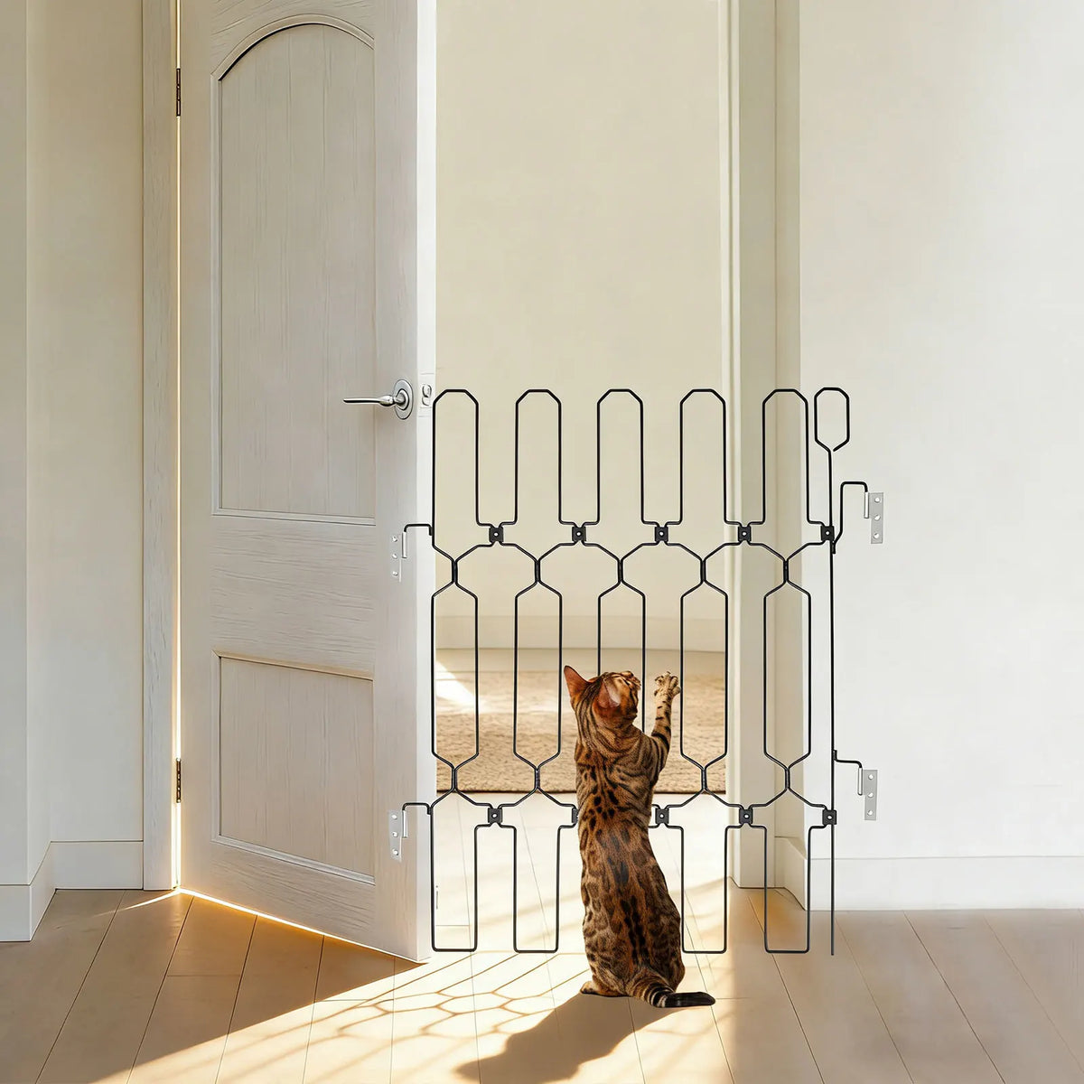 Retractable Metal Gate For Doorways Door Mount Hallways Pet Barrier