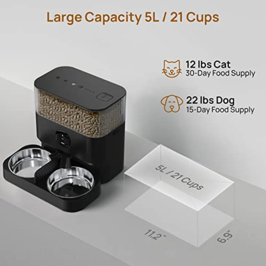 YAO HUI HUANG Automatic Pet Feeder 5L For Two Pets