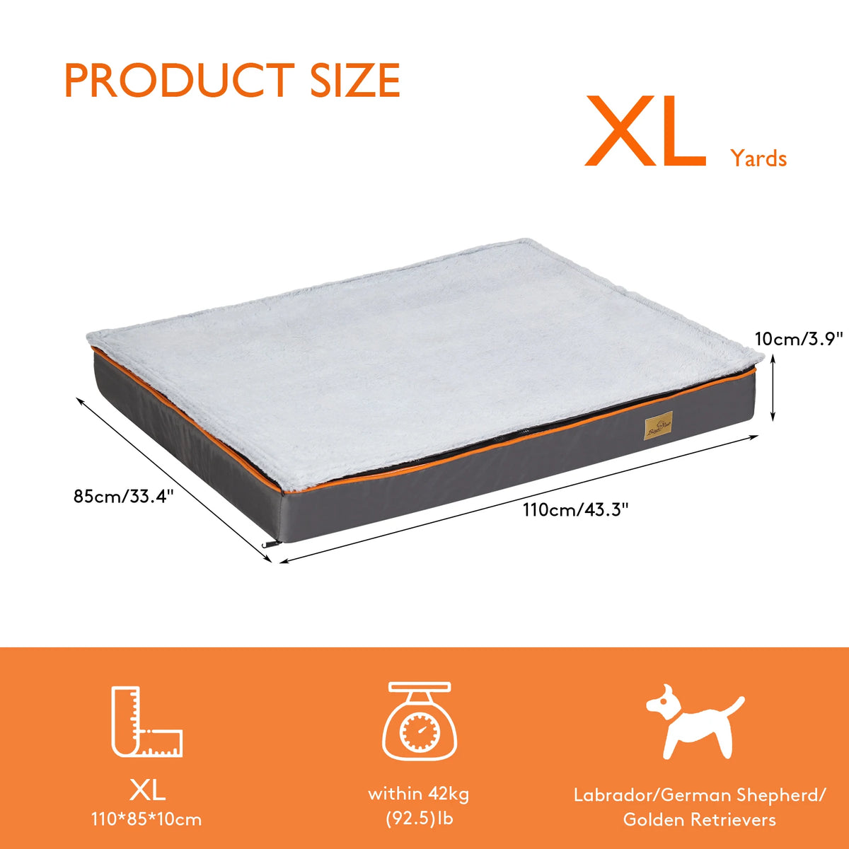 BINGOPAW Orthopedic Dog Bed With Washable Removable Cover