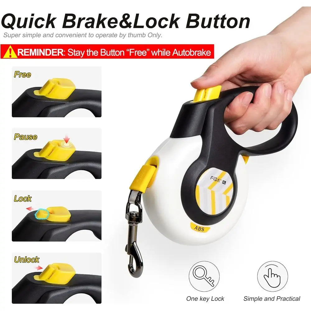 Retractable No Pull Auto Brake Dog Leash Heavy Duty For Large Breeds