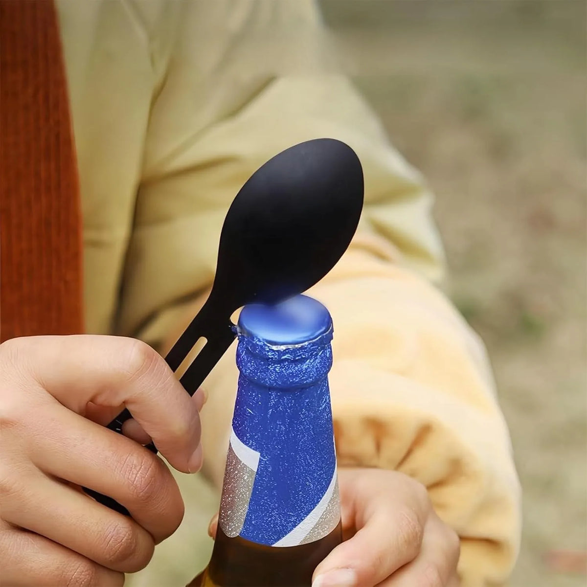 10 In 1 Multifunction Camping Spork Stainless Steel Utensil Set Bottle Opener