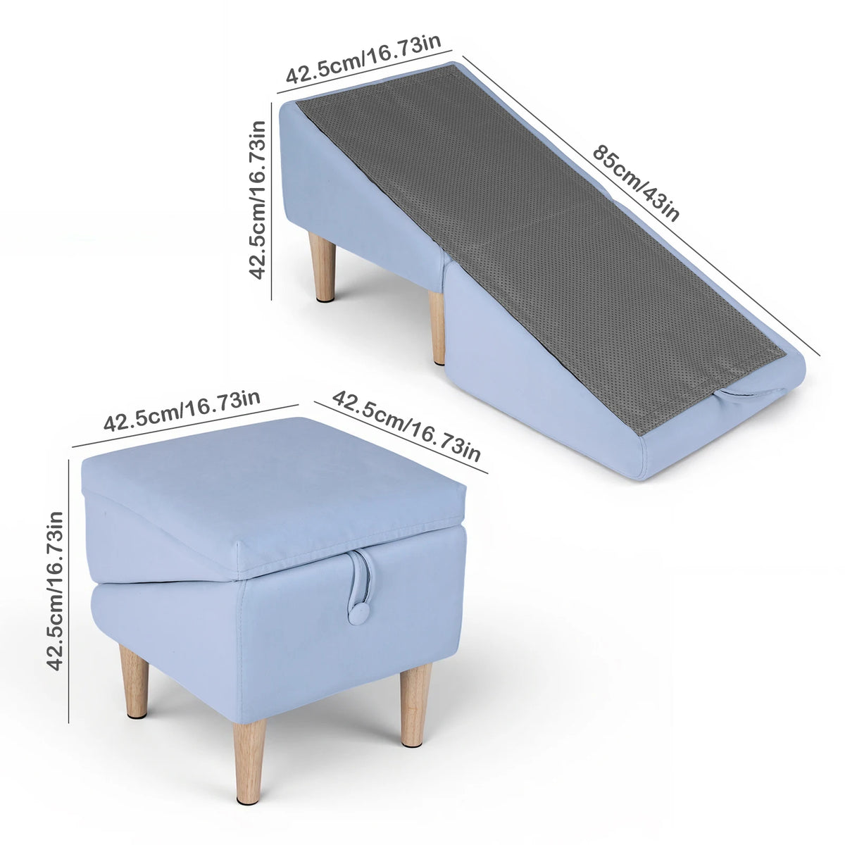 2In1 Folding Pet Ramp Stairs Non Slip For Small Dogs