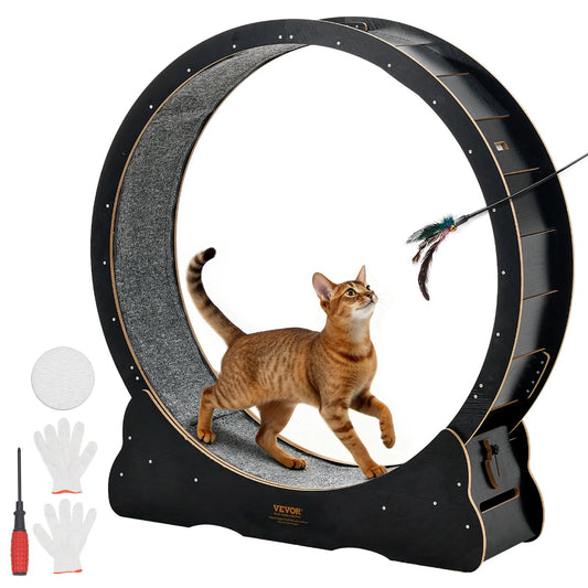 Nordora Cat Exercise Wheel Wooden Running Wheel For Indoor Cats