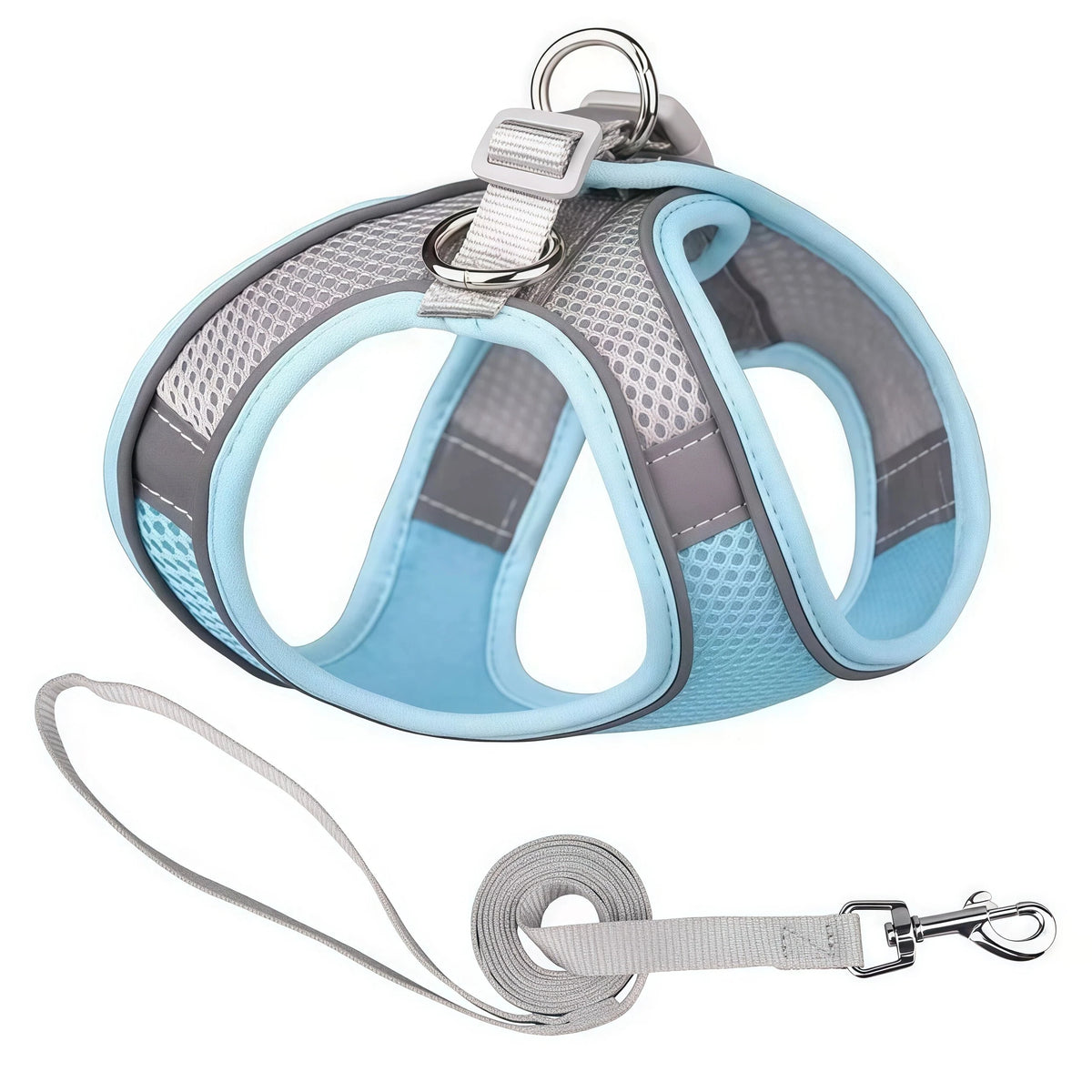 Reflective Adjustable Dog Harness And Leash Set For Outdoor Walking