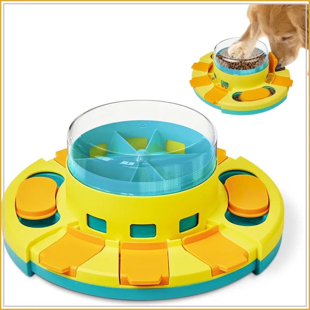 Dog Puzzle Toy Two Level Slow Feeder Treat Dispenser For IQ Training
