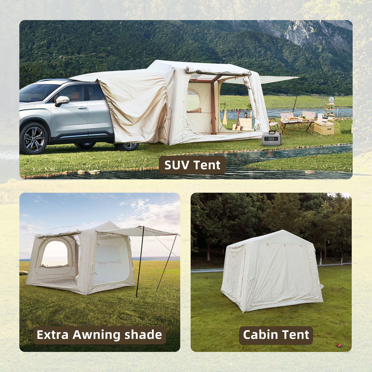Inflatable Camping Tent With Easy Setup Waterproof Glamping Shelter