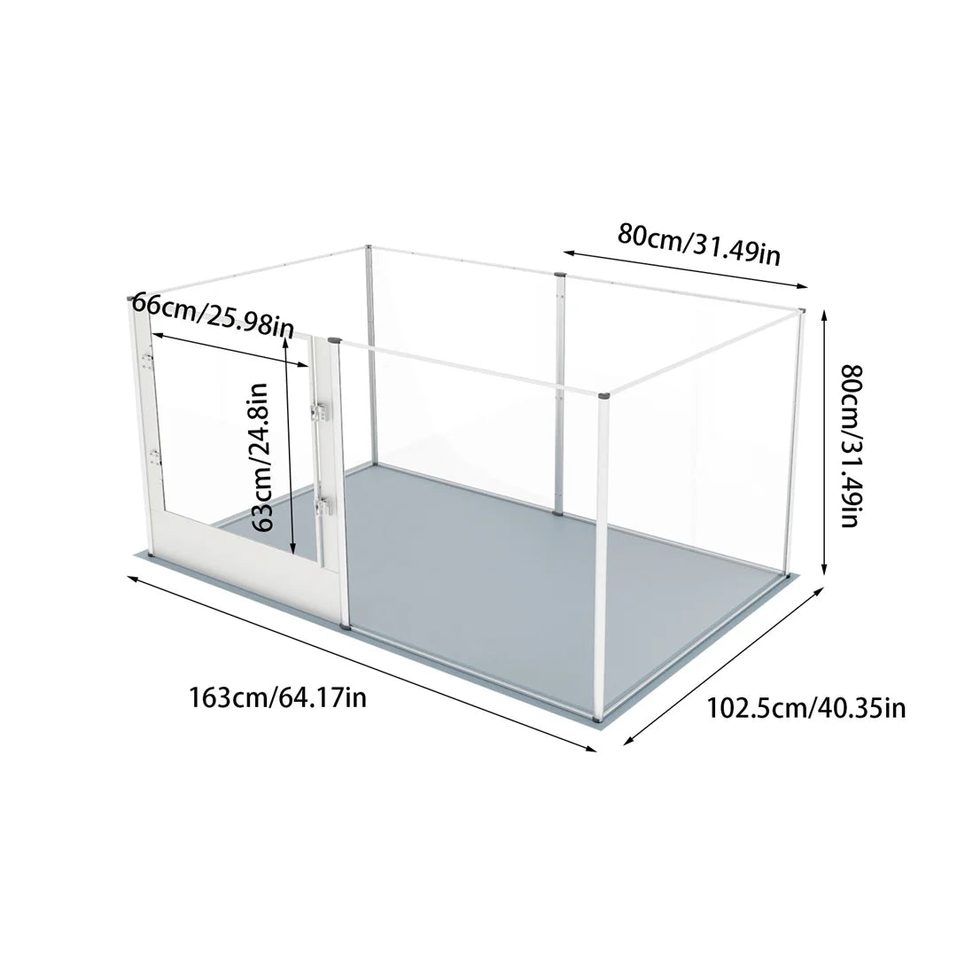 BINGOPAW Acrylic Pet Playpen Whelping Pen With Waterproof Floor Pad