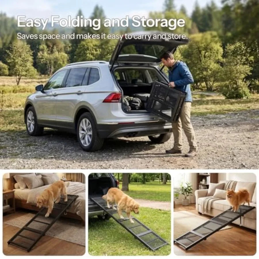 Collapsible Dog Ramp For Car SUVs Non Slip Pet Ramp