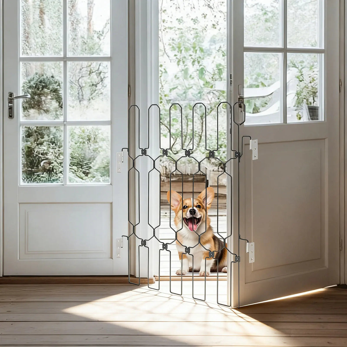 Retractable Metal Gate For Doorways Door Mount Hallways Pet Barrier