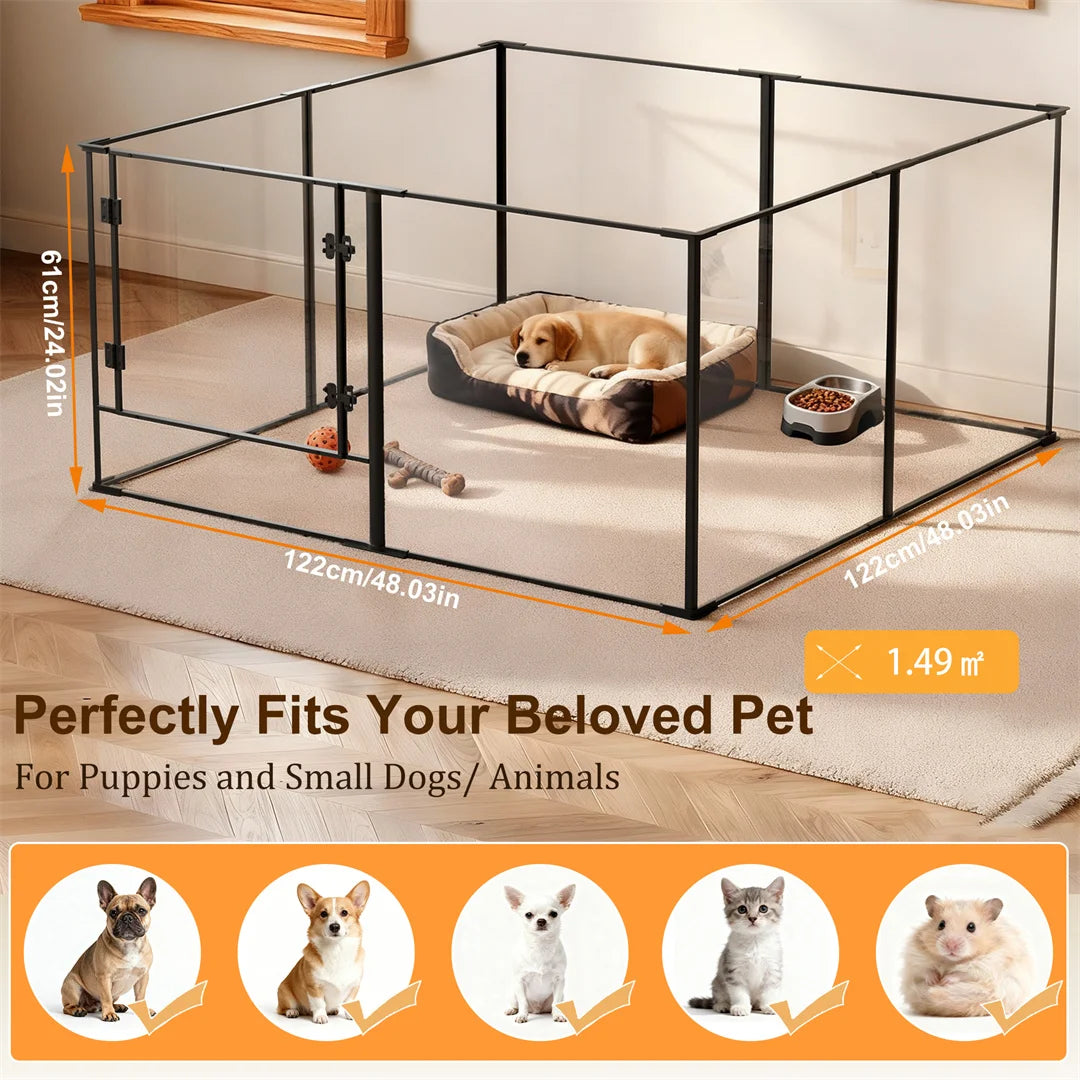 BINGOPAW 8 Panel Acrylic Dog Playpen Whelping Pen Set