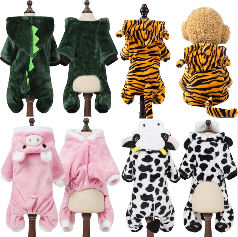 Soft Fleece Dog Clothes Jumpsuits Pet Coat Hoodie For All Seasons