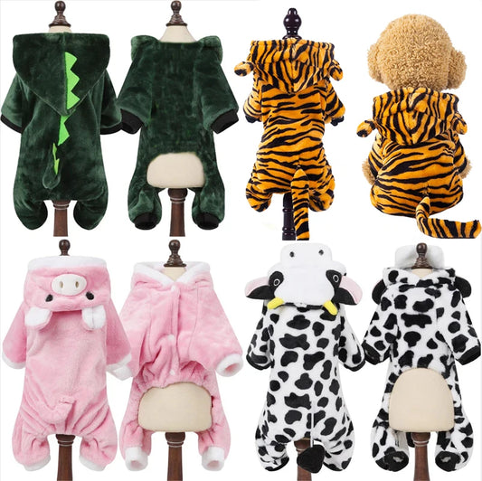 Soft Fleece Dog Clothes Jumpsuits Pet Coat Hoodie For All Seasons
