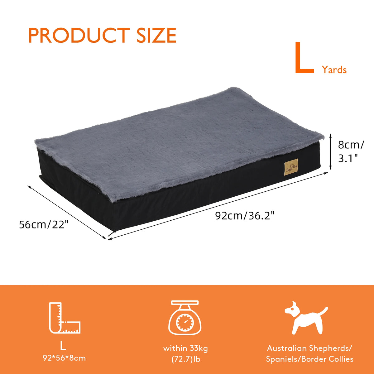 BINGOPAW Orthopedic Washable Dog Bed With Foam Cushion