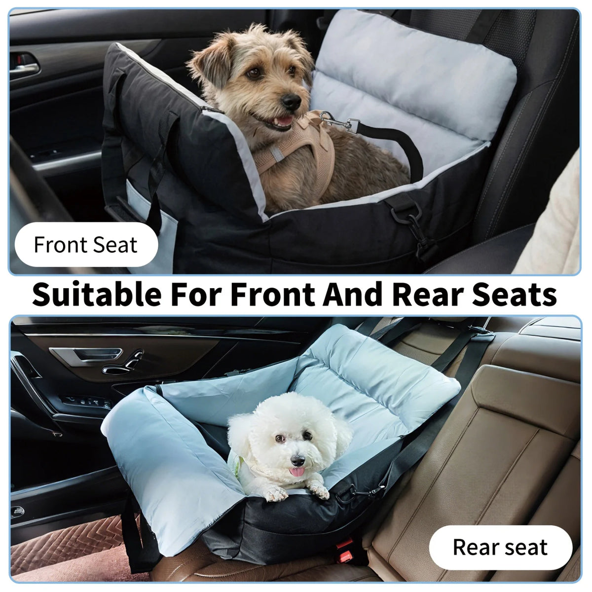 BINGOPAW Dog Car Seat Booster With Safety Belt For Travel