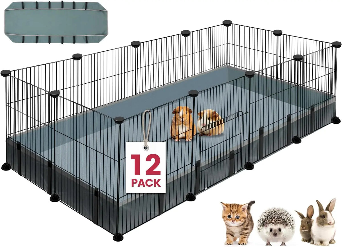 Small Animal Playpen With Waterproof Mat 12 Panels